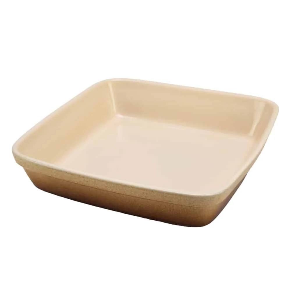 Vas termorezistent 24 x 24 x 5.5 cm, creme/braun