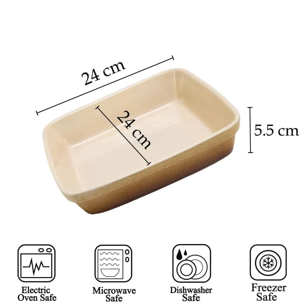 Vas termorezistent 24 x 24 x 5.5 cm, crem/maro, imagine 2