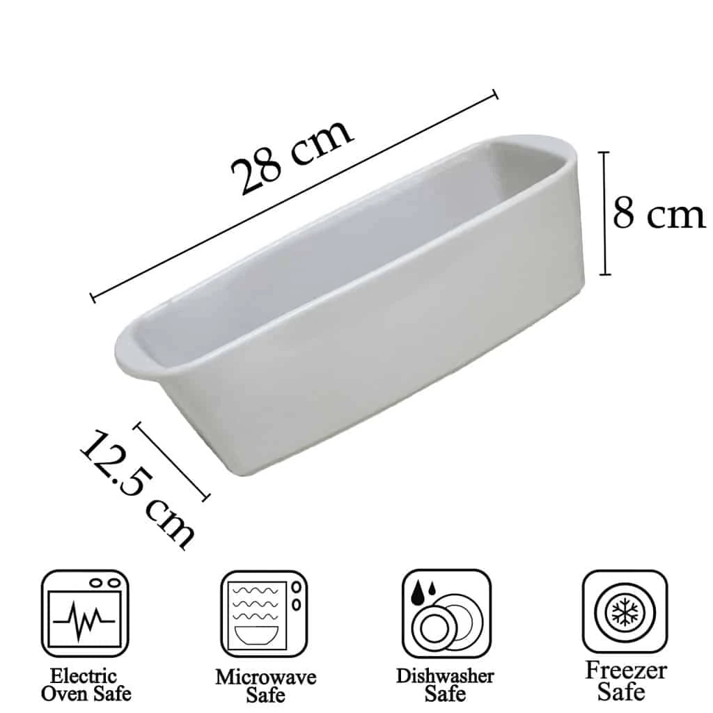 Vas termorezistent alb 28x12.5x8 cm, imagine 2