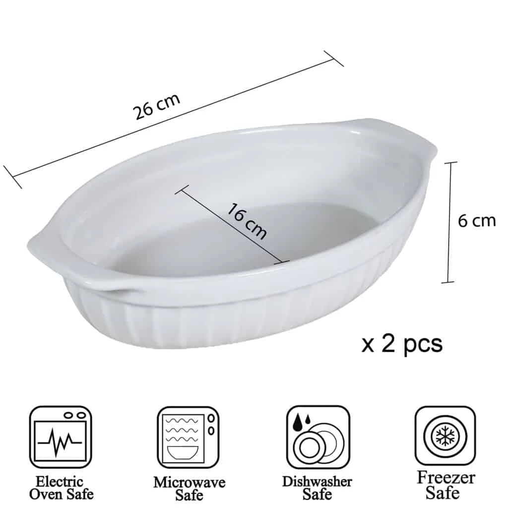 Set 2 vase termorezistente alb 26x16x6 cm, imagine 2