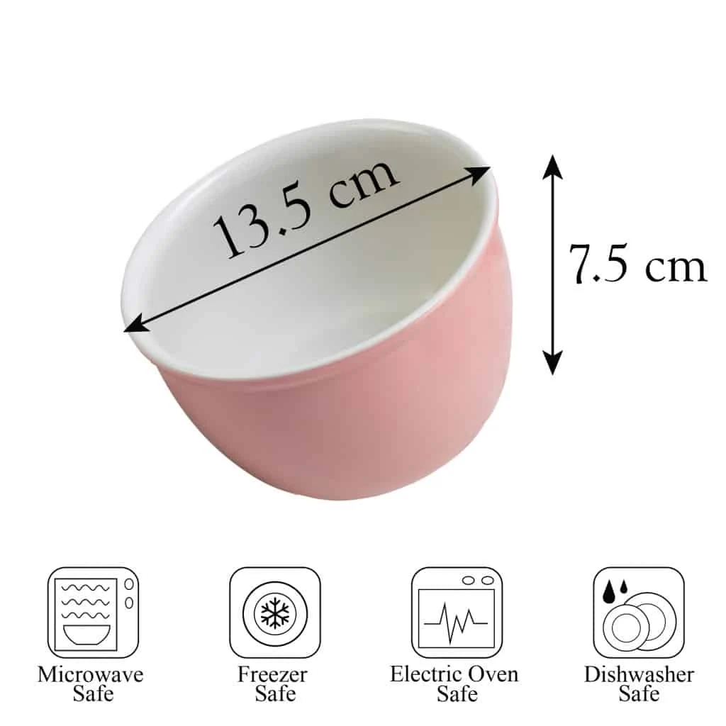 Vas termorezistent alb/roz, 13.5x7.5 cm, imagine 2