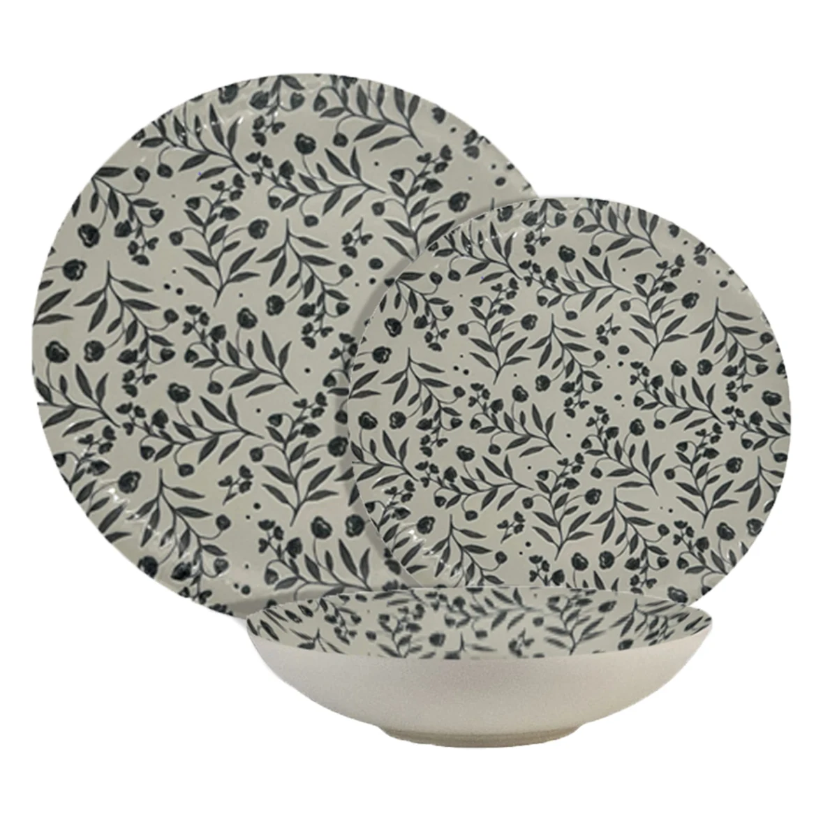 Set farfurii 18 piese, 6 persoane, cu farfurie adancă - Fiori di Ciliegio - Veselă Italiană