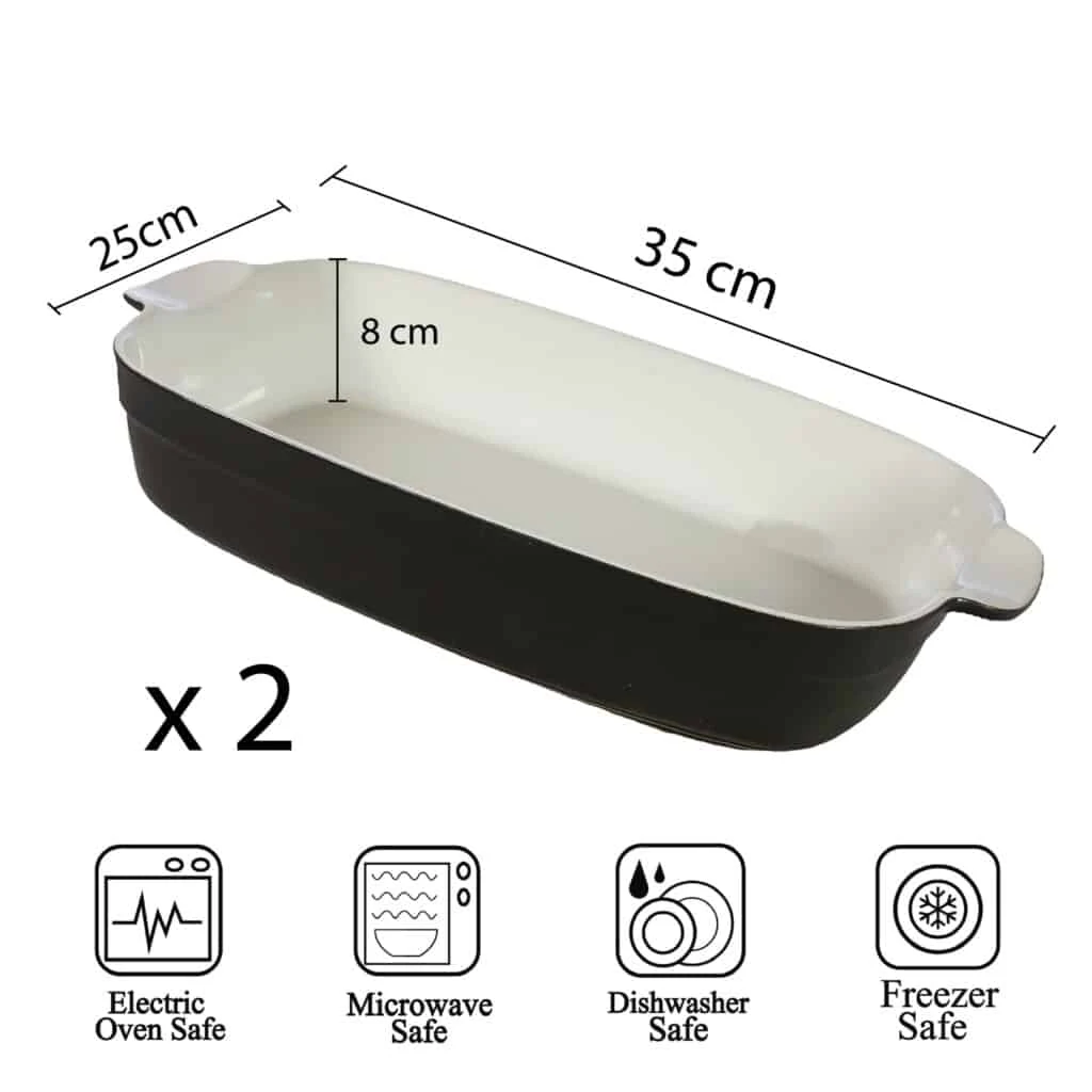 Set 2 vase termorezistente alb/negru 35x25x8 cm, imagine 2
