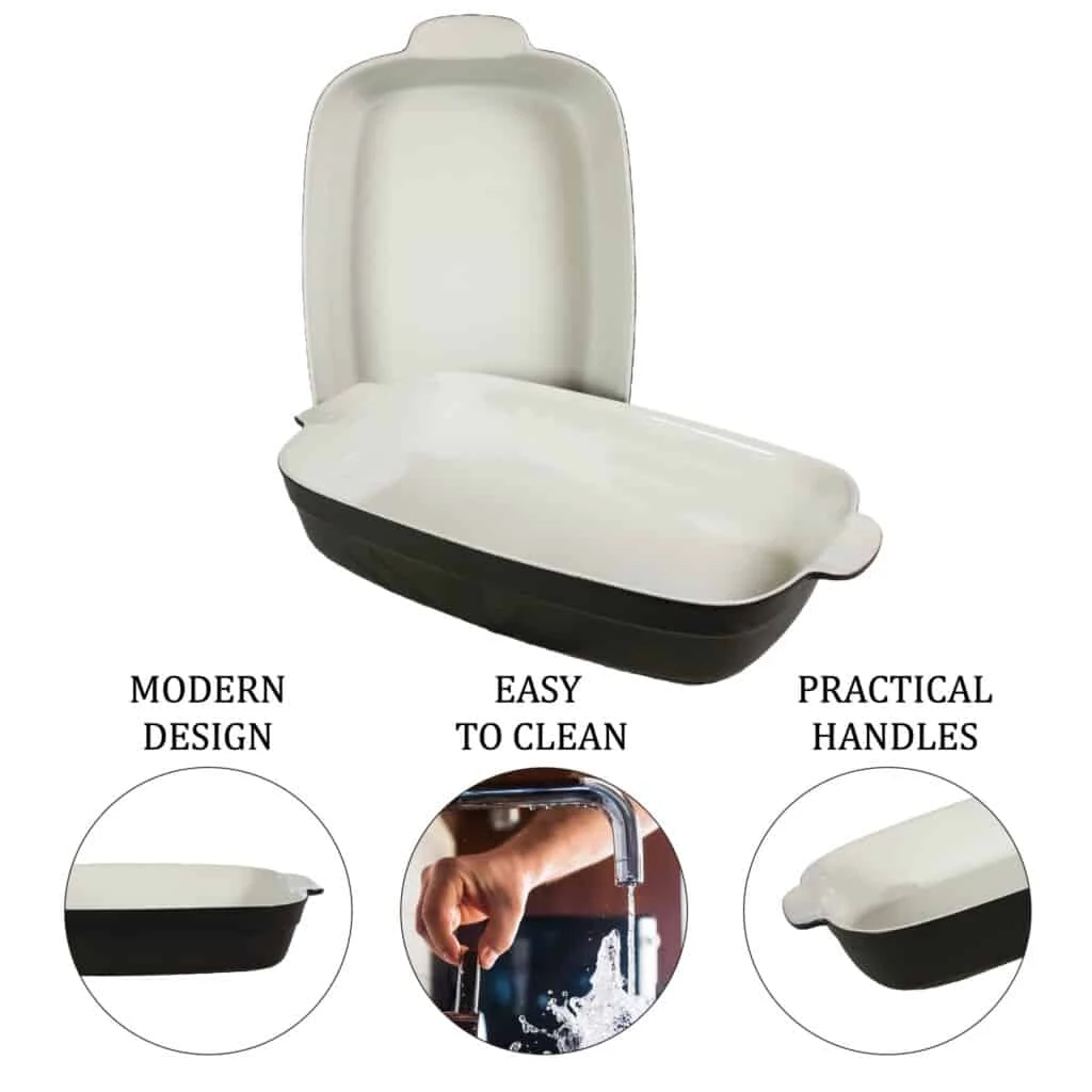 Set 2 vase termorezistente alb/negru 35x25x8 cm, imagine 3