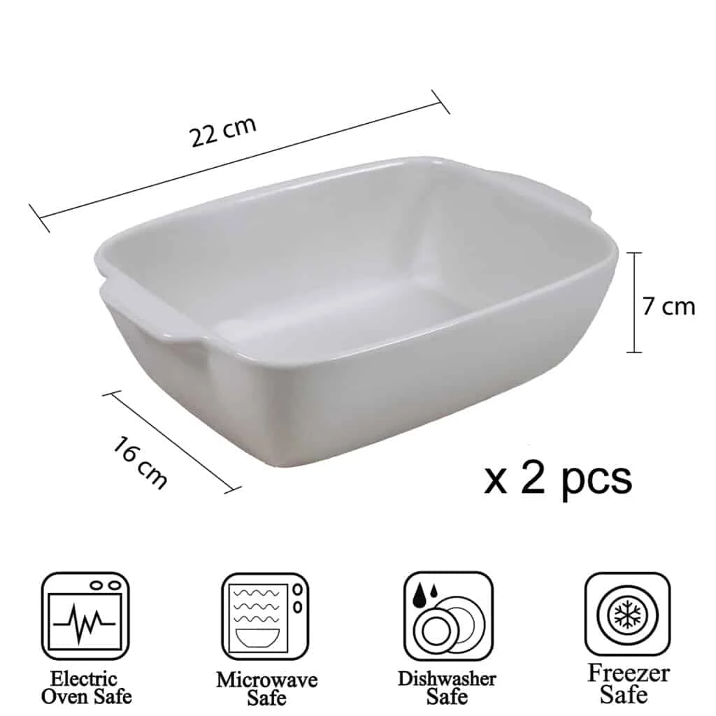 Set 2 vase termorezistente 22x16x7 cm alb, imagine 2