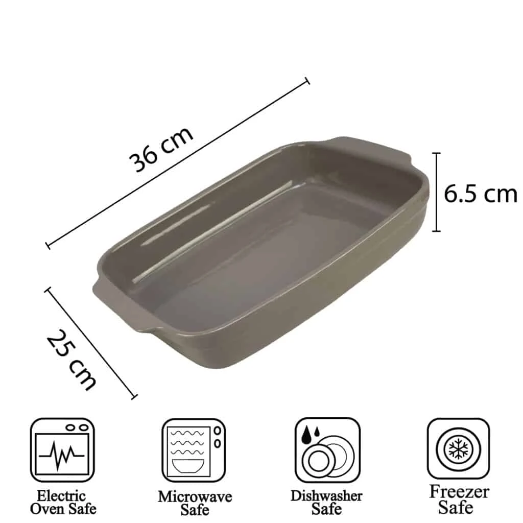 Vas termorezistent 36 x 25 x 6.5 cm, gri, imagine 2