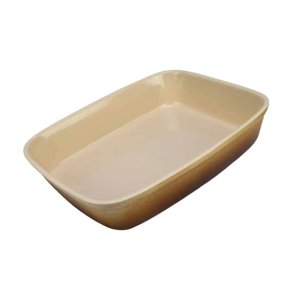 Vas termorezistent 34 x 26.5 x 7 cm, brown/cream