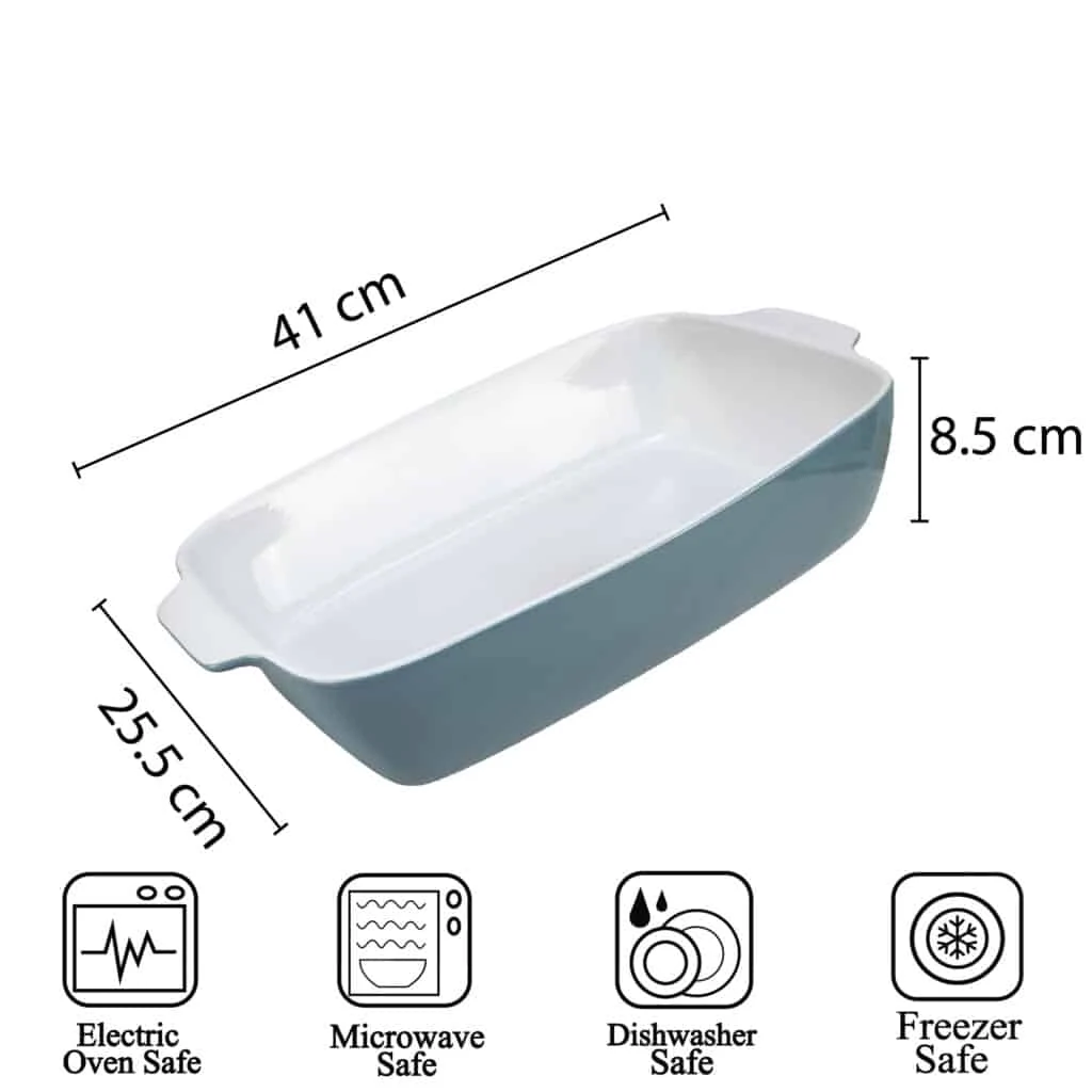 Vas termorezistent 41 x 25.5 x 8.5 cm, alb/gri-albastrui, imagine 2