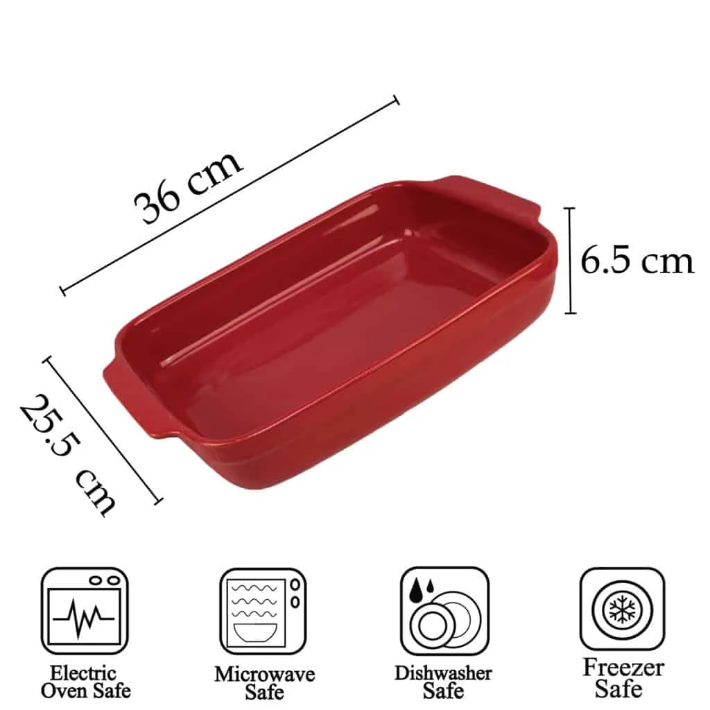 Vas termorezistent 36 x 25.5 x 6.5 cm, rosu, imagine 2