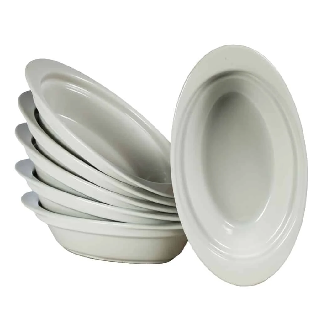 Set 6 vase termorezistente 18x12x5 cm, white