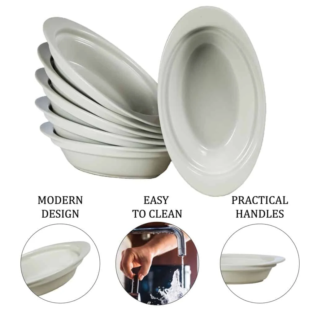 Set 6 vase termorezistente 18x12x5 cm, alb, imagine 4