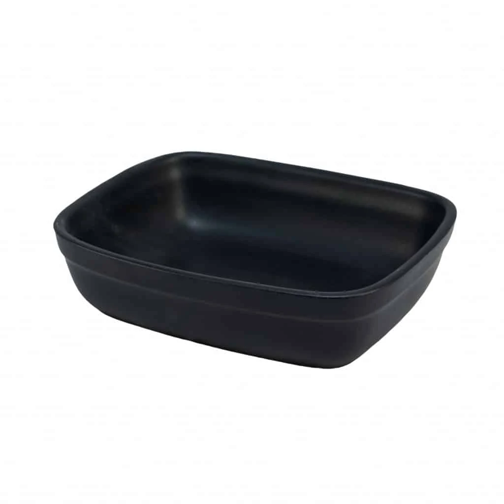 Vas termorezistent grau inchis matt, 18.5x15x5 cm