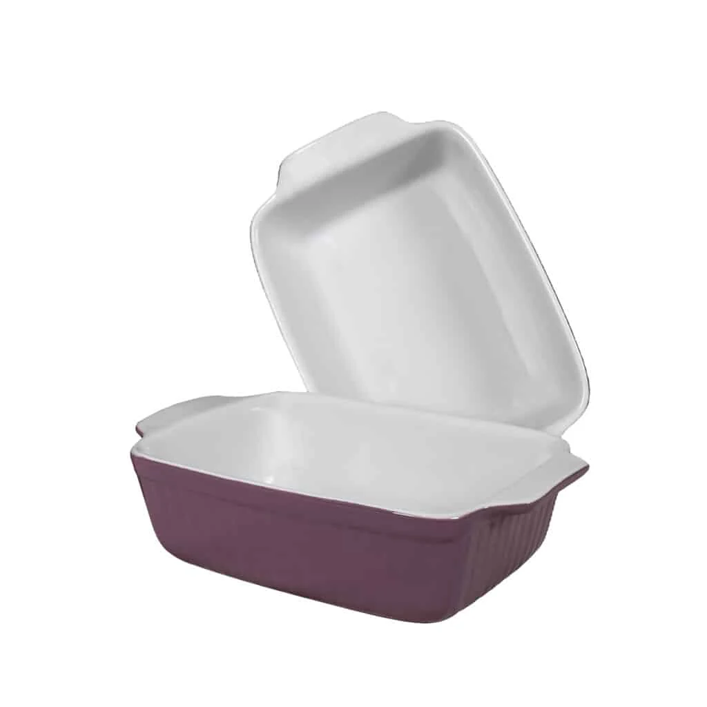 Set 2 vase termorezistente white and purple, 20.5x16x7 cm