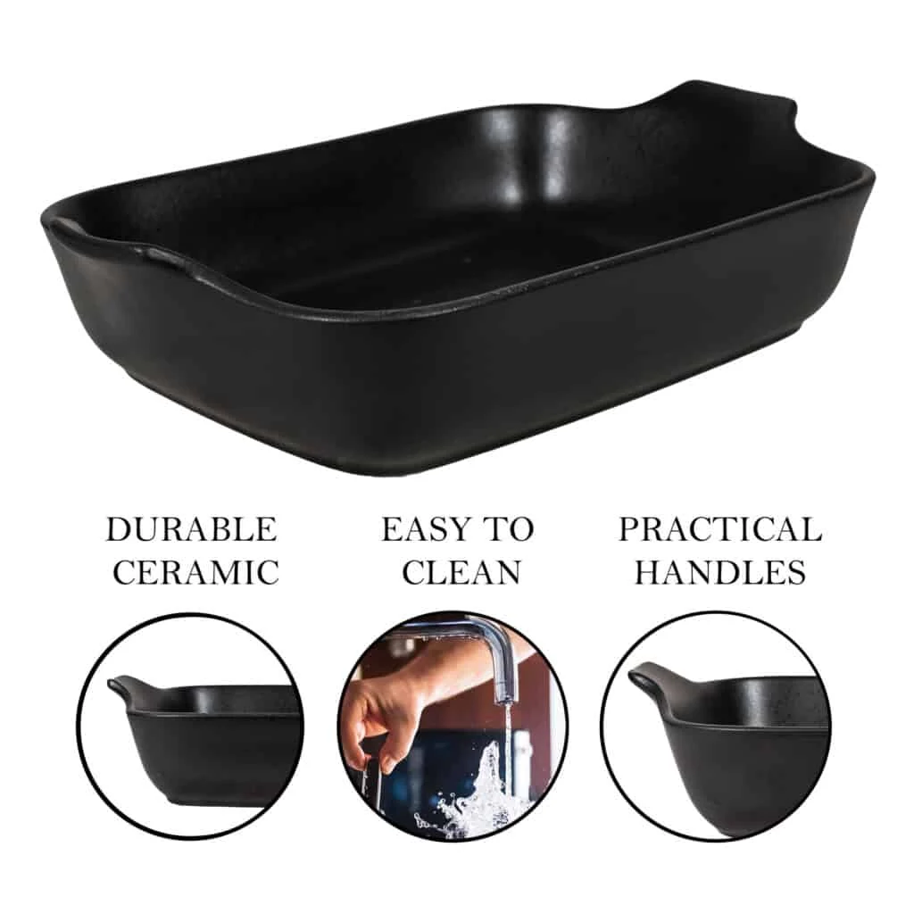 Set 2 vase termorezistente negru mat, 32x24x8 cm, imagine 3