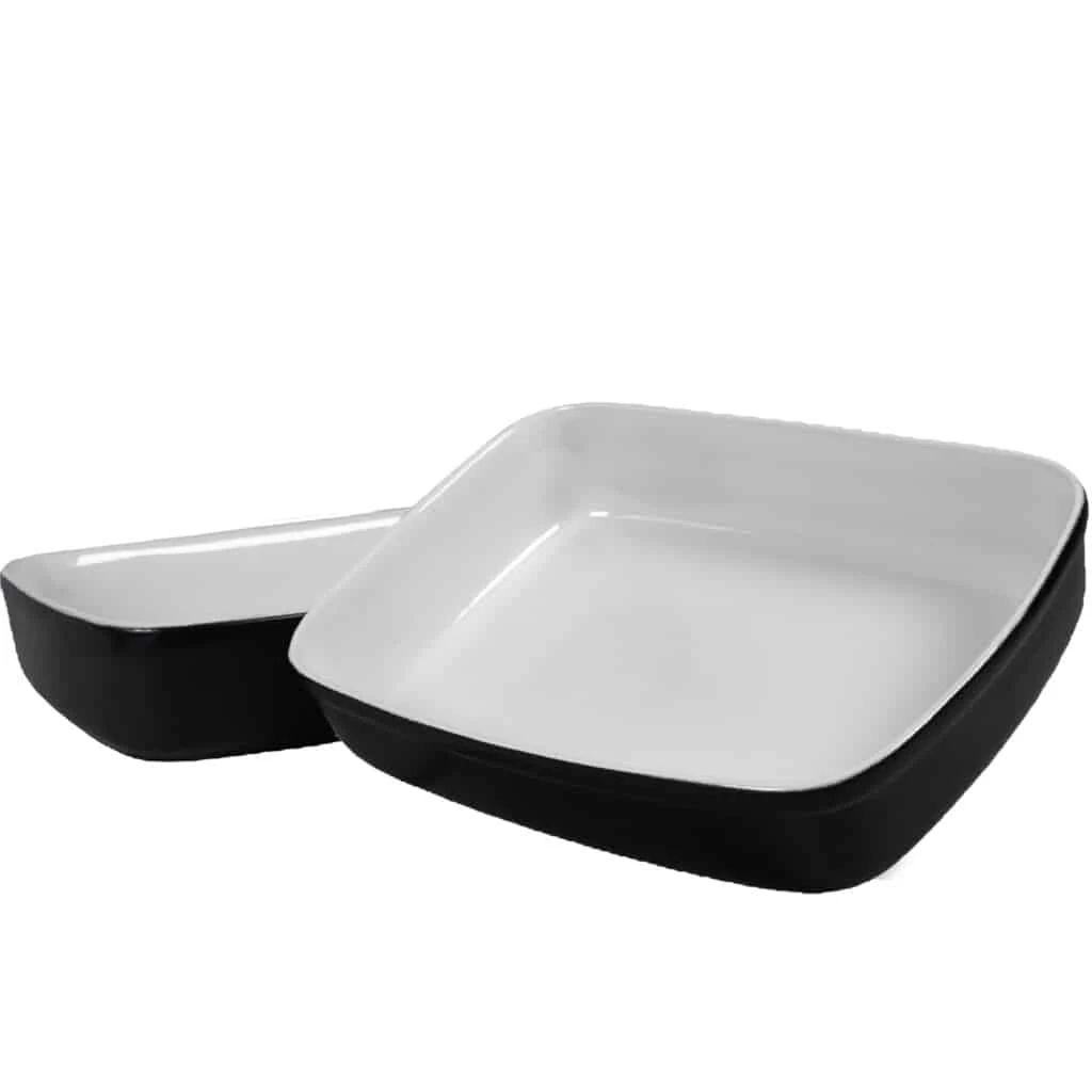 Set 2 vase termorezistente white/black 25x22x6.5 cm