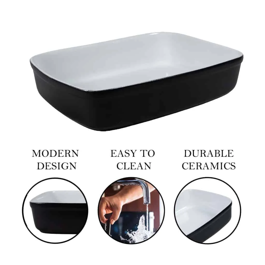 Set 2 vase termorezistente alb/negru 25x22x6.5 cm, imagine 3