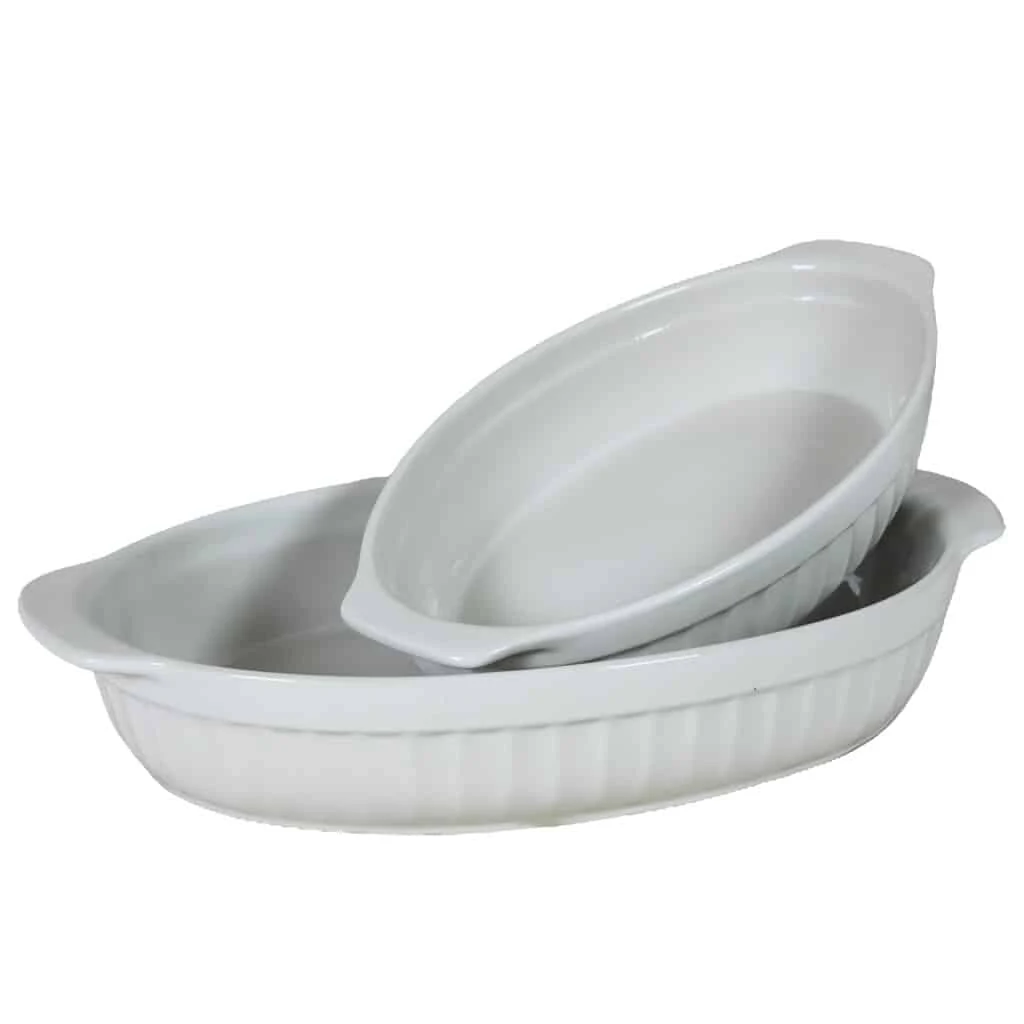 Комплект 2 vase termorezistente бял marimi diferite