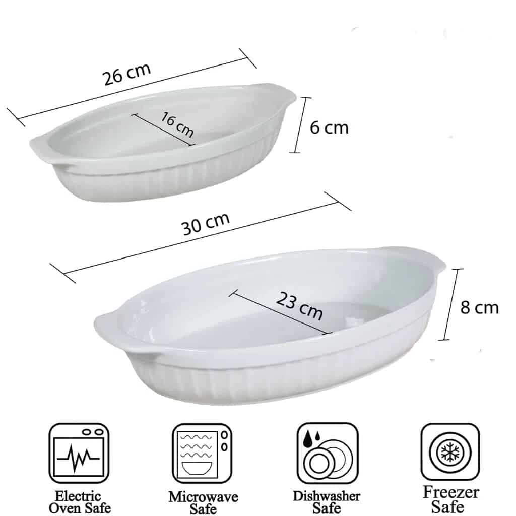 Set 2 vase termorezistente alb marimi diferite, imagine 2