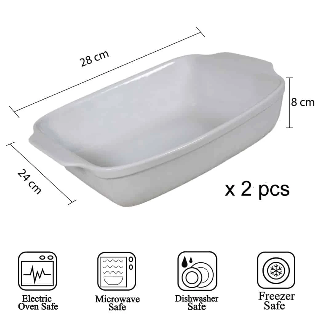 Set 2 vase termorezistente alb 28x24x8 cm, imagine 2