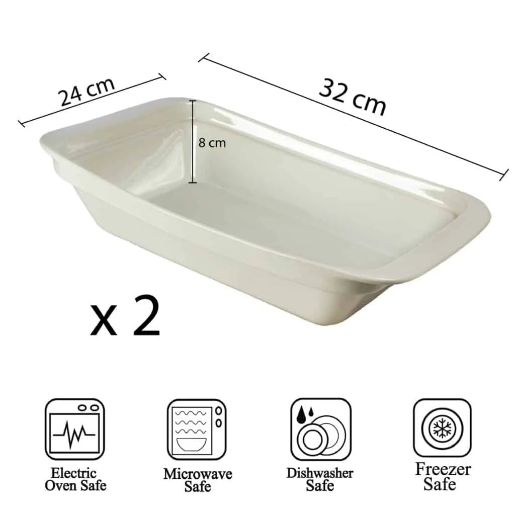 Set 2 vase termorezistente alb, 32x24x8 cm, imagine 2
