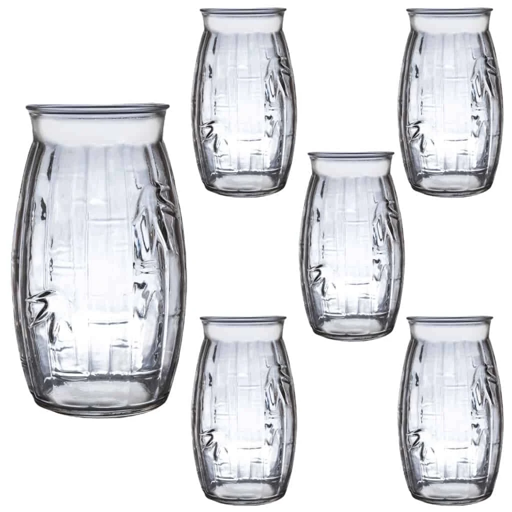 Set 6 pahare Glas relief frunze 500 ml, CESIRO