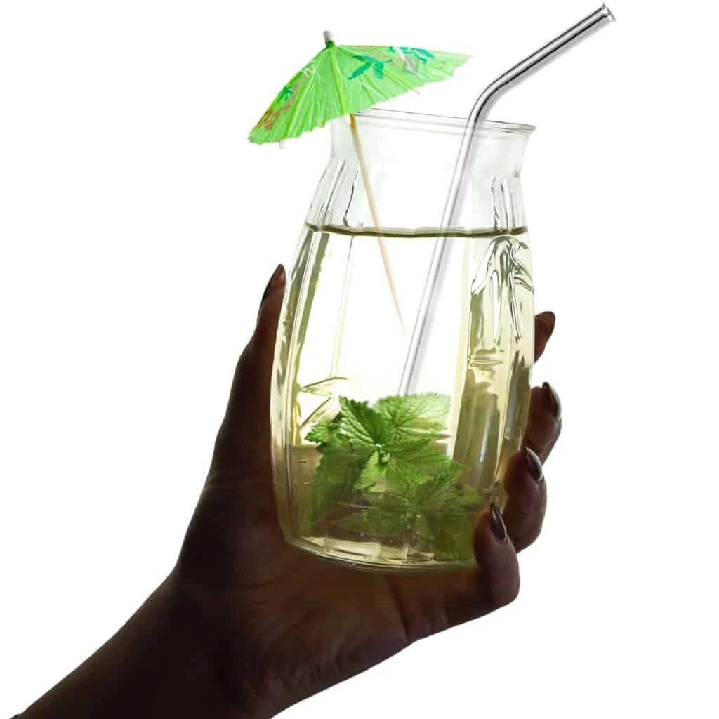 Set 6 pahare sticla relief frunze 500 ml, CESIRO, imagine 5