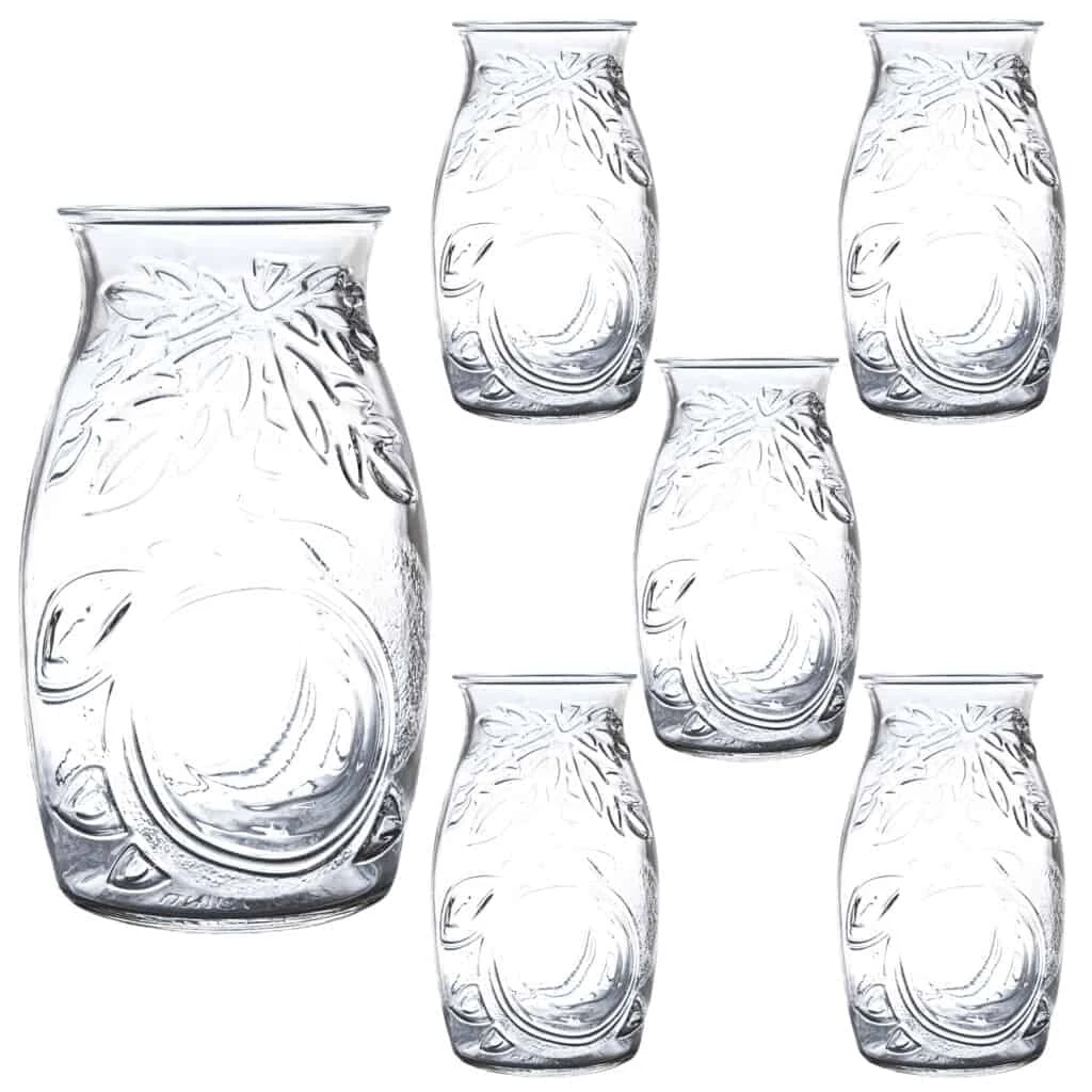 Set 6 pahare din Glas decorate in relief de 500 ml, CESIRO