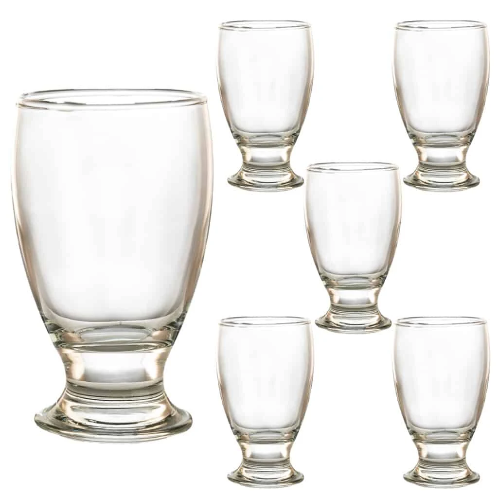 Set 6 pahare cu picior mic din sticla de 135 ml, Cesiro
