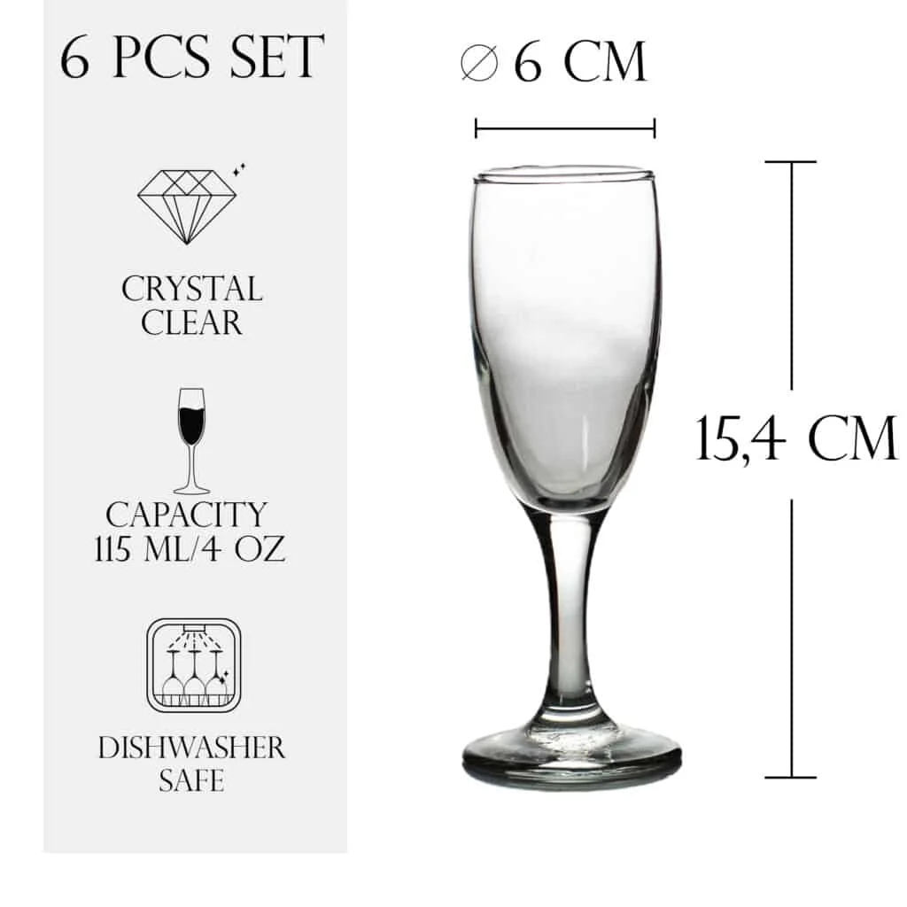 Set 6 pahare de 115 ml cu picior din sticla, CESIRO, imagine 2