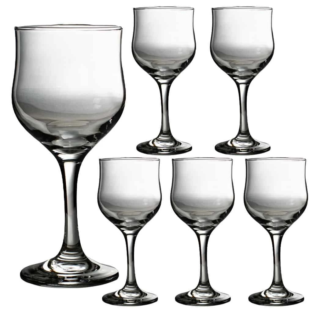 Комплект 6 pahare с picior din стъкло de 240 ml, CESIRO