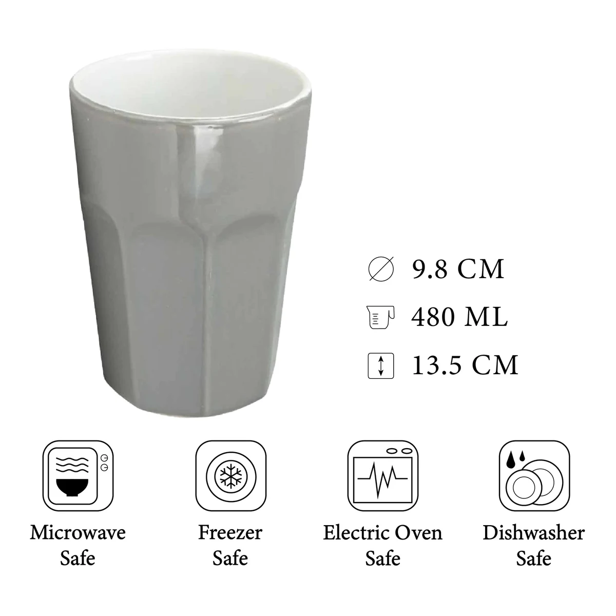 Pahar in doua culori, CESIRO, 480 ml, gri/alb, imagine 2