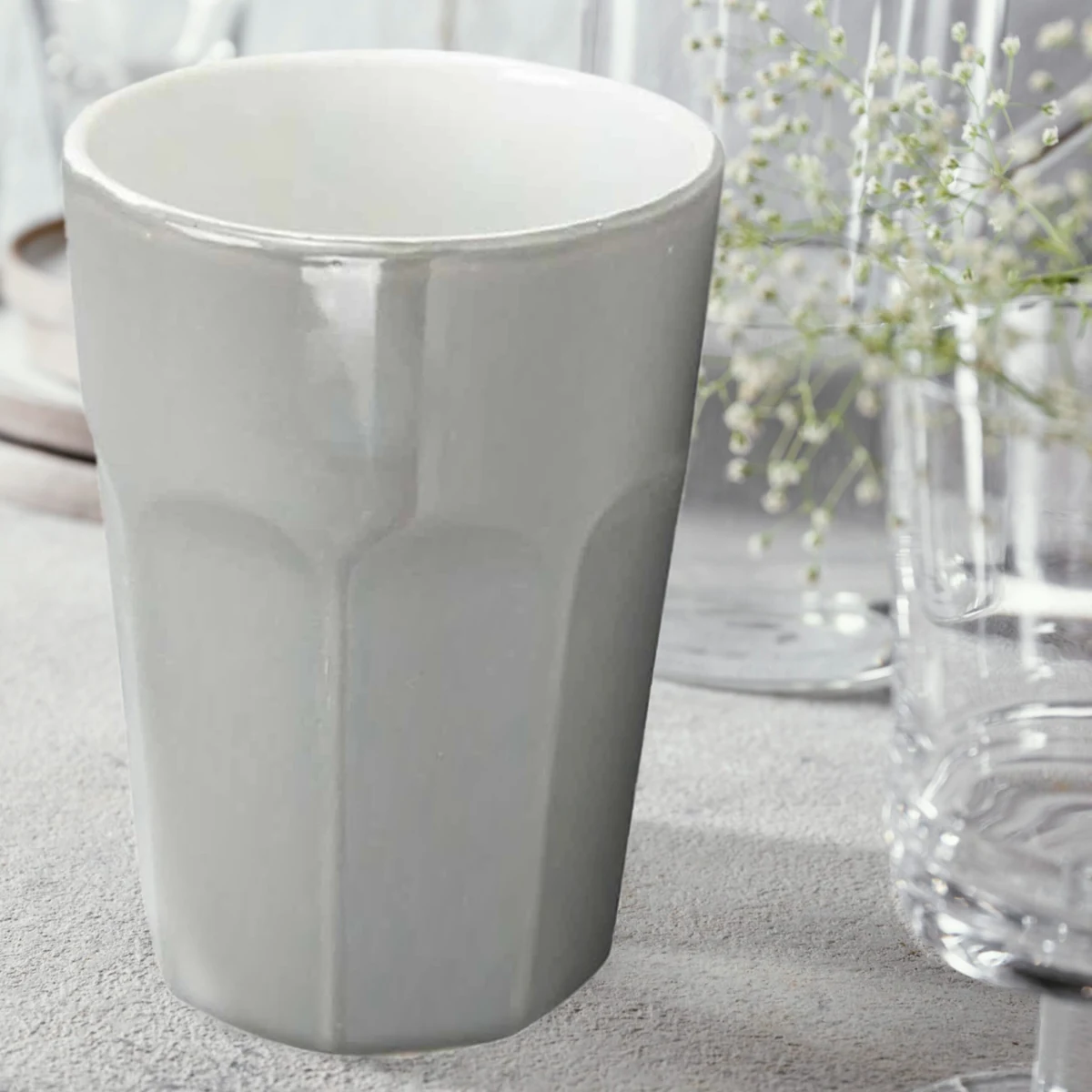 Pahar in doua culori, CESIRO, 480 ml, gri/alb, imagine 3