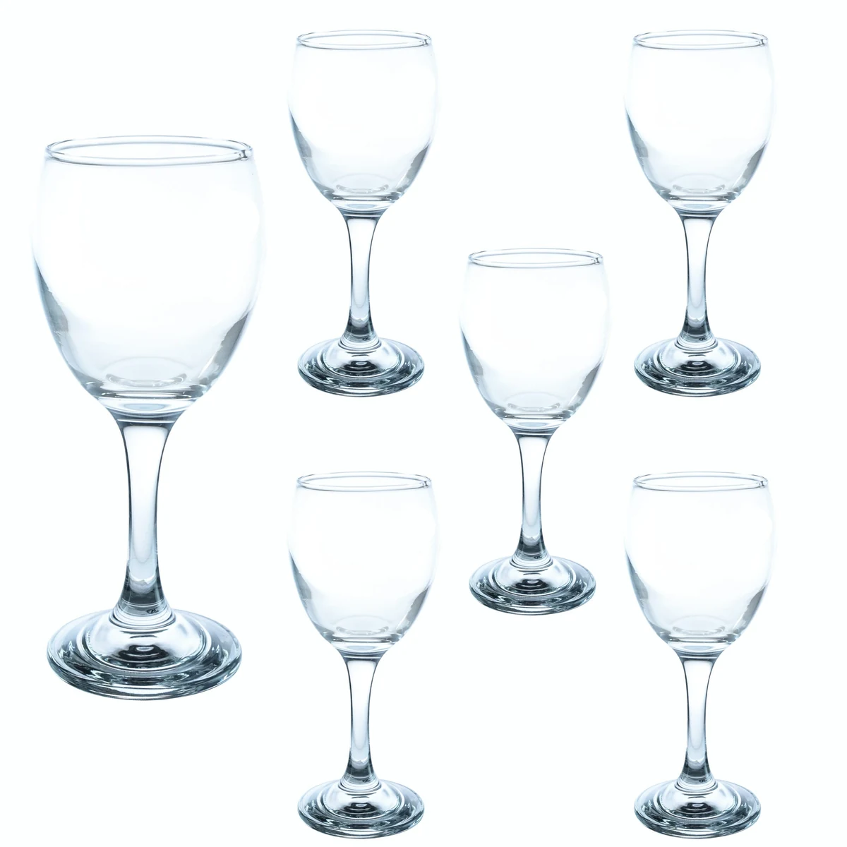 Set 6 pahare de 180 ml cu picior din sticla, Cesiro