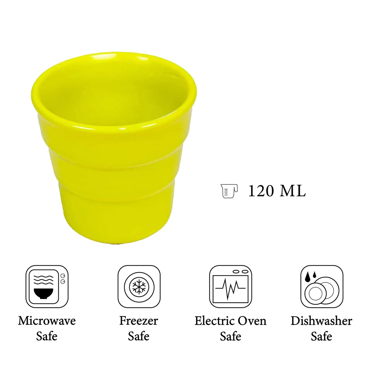 Pahar cu model verde neon de 120 ml, CESIRO, imagine 2