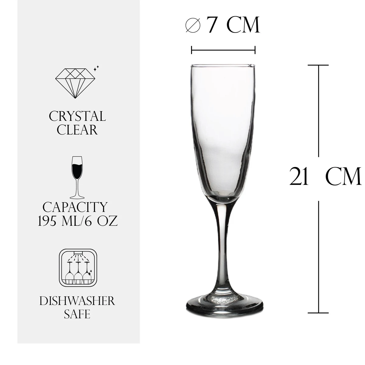 Pahar cu picior din sticla de 195 ml, CESIRO, imagine 2