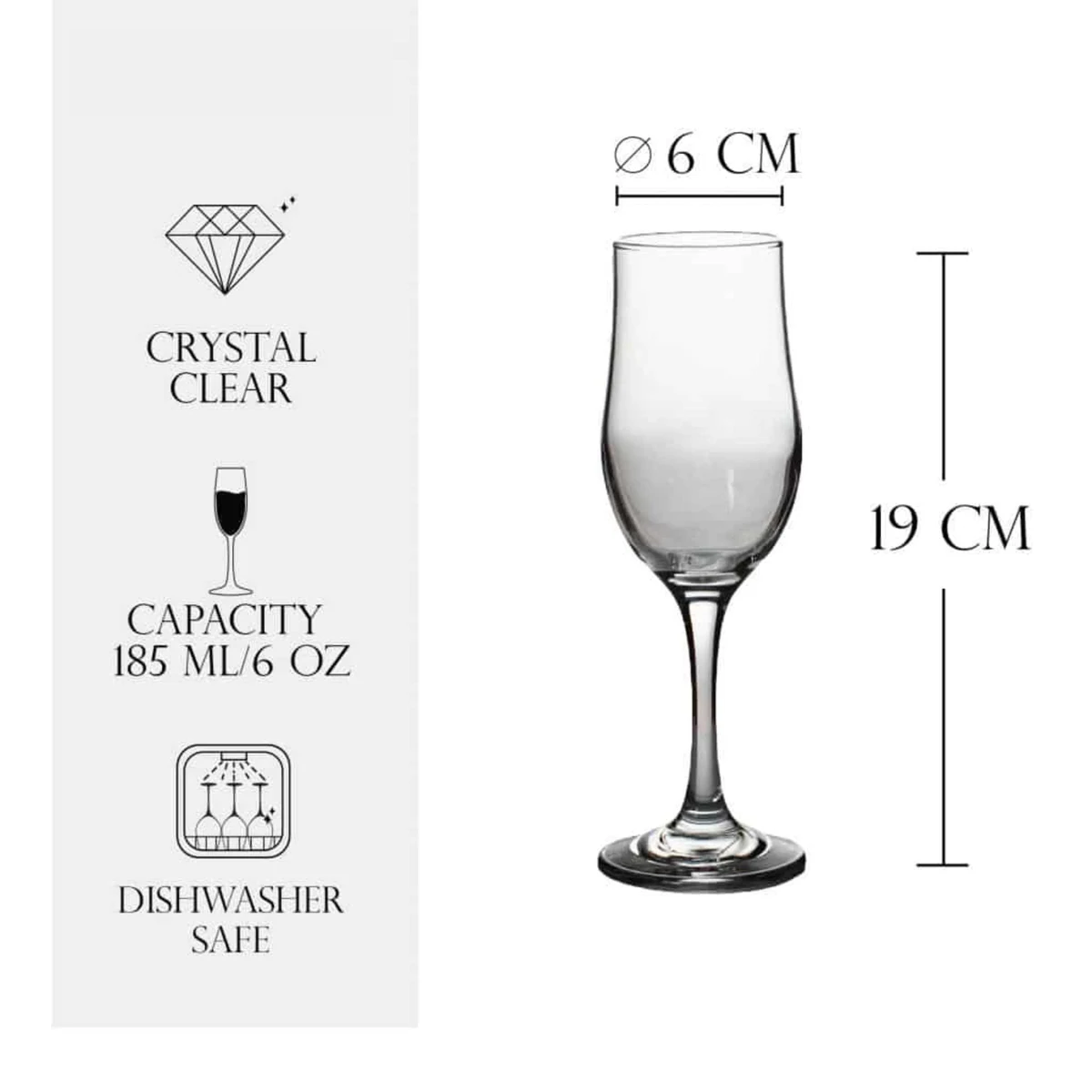 Pahar cu picior din sticla de 185 ml, CESIRO, imagine 5