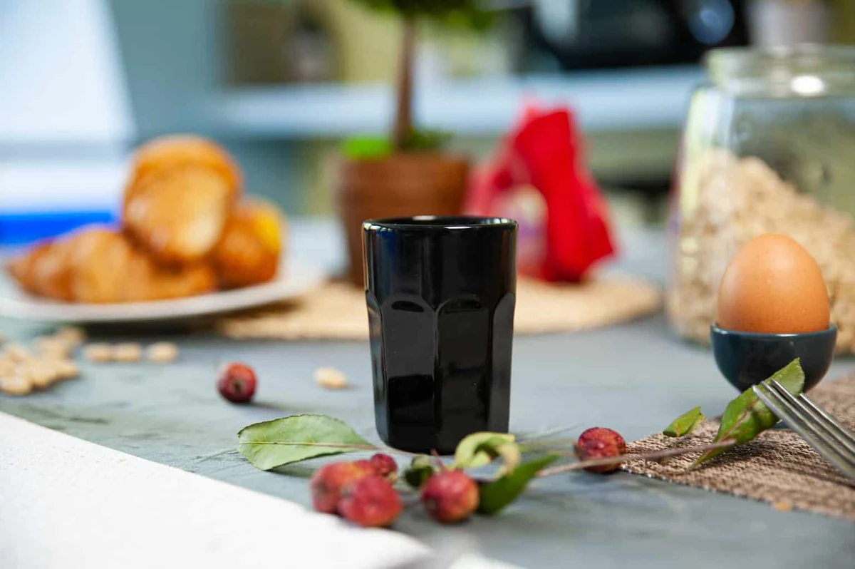 Pahar cu model negru abis de 120 ml, CESIRO, imagine 3