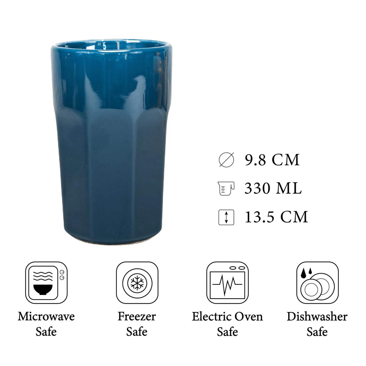 Pahar de culoarea albastru cobalt de 480 ml, CESIRO, imagine 2