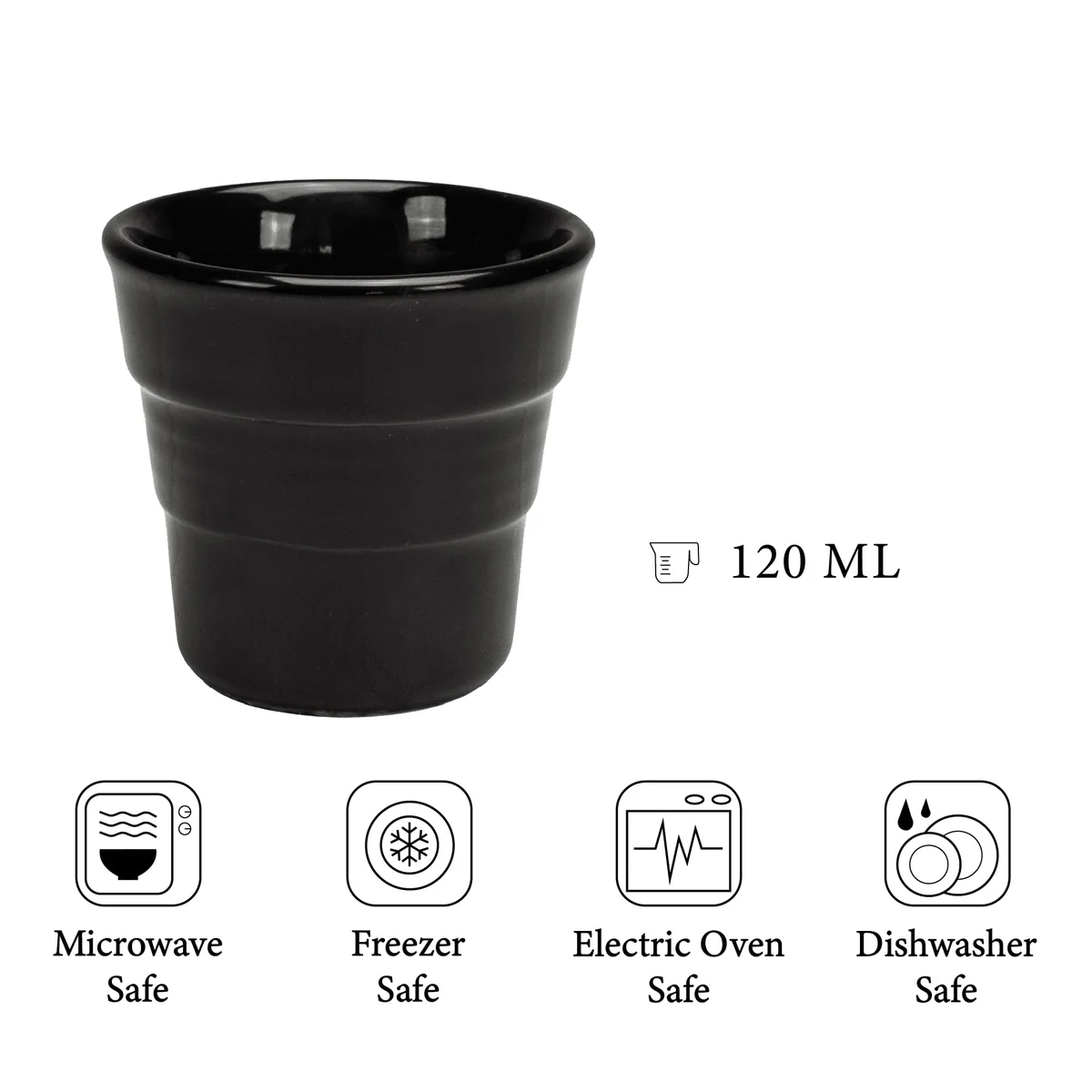 Pahar, CESIRO, 120 ml, negru abis, imagine 2