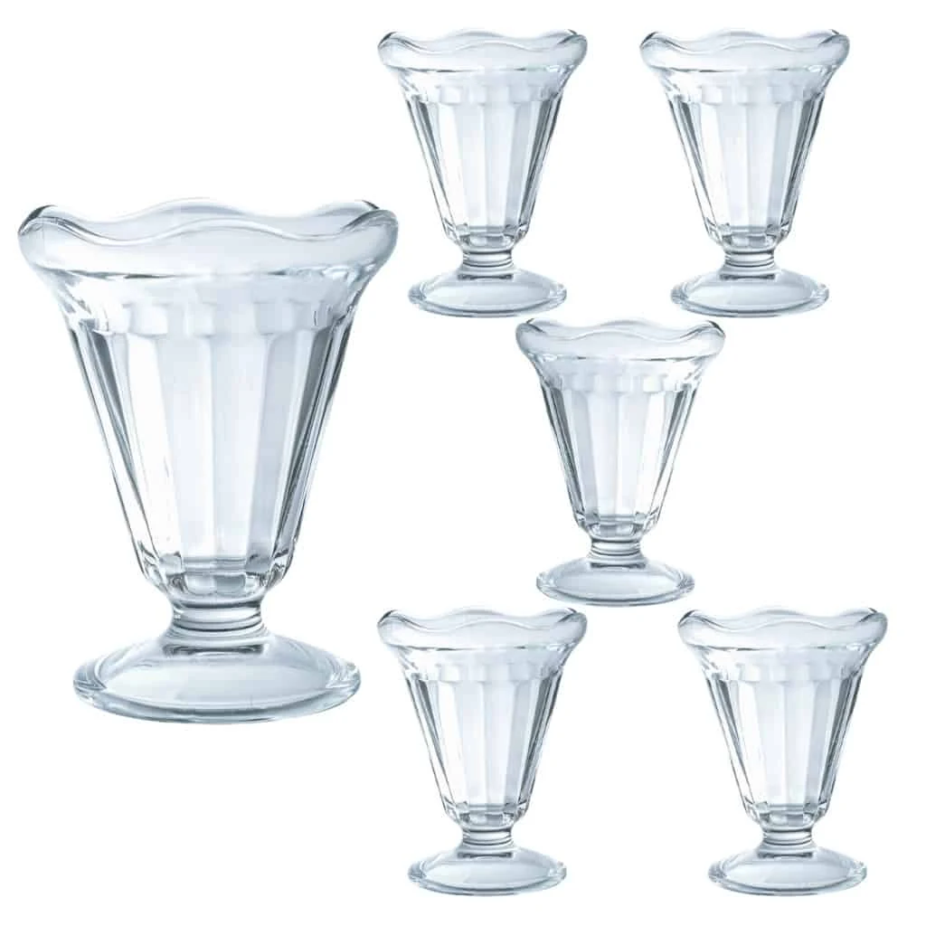 Elegant Ice Cream Glasses, Set of 6, 225 ml – Enjoy the Treat