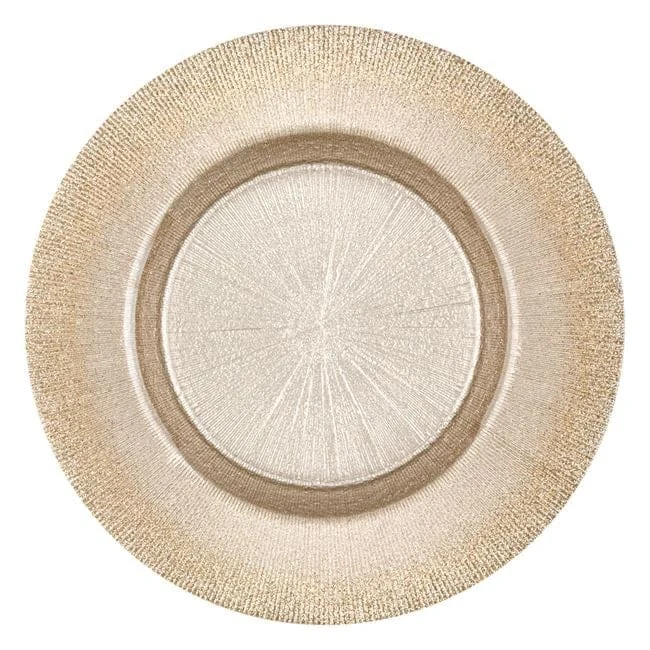 Farfurie Bej Raze Reliefate Glitter Sticla Fructe Ø21cm