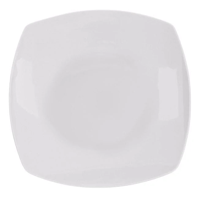 Farfurie Patrata Alba din Portelan pentru Fructe 18x18cm