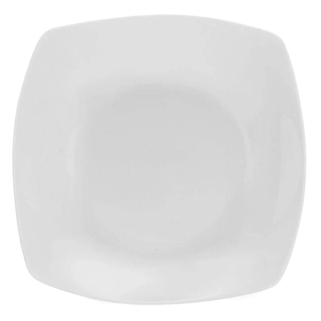 Farfurie Adanca Alba Patrata din Portelan 20x20cm