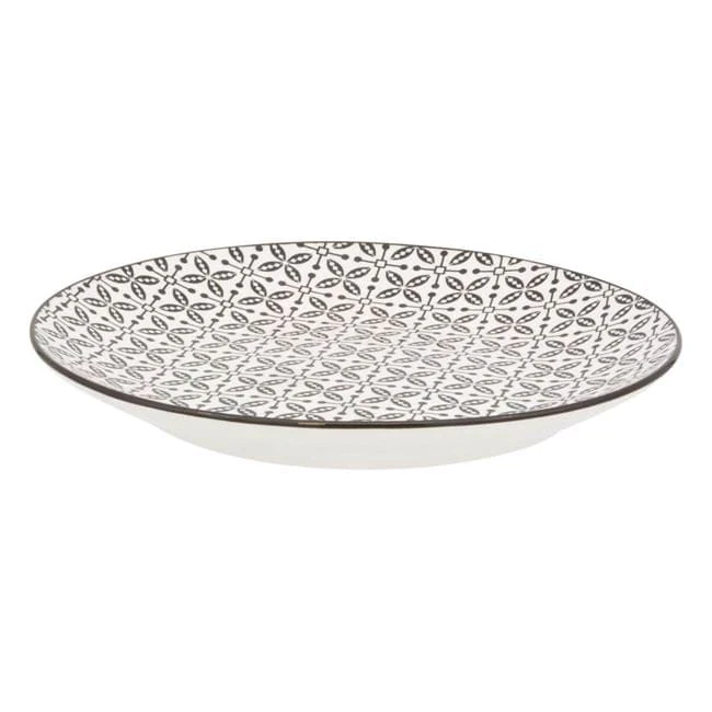 Farfurie bej cu model negru din portelan pentru fructe ø19.6cm, imagine 2