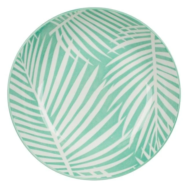 Farfurie portelan verde frunze tropicale 750ml, imagine 2