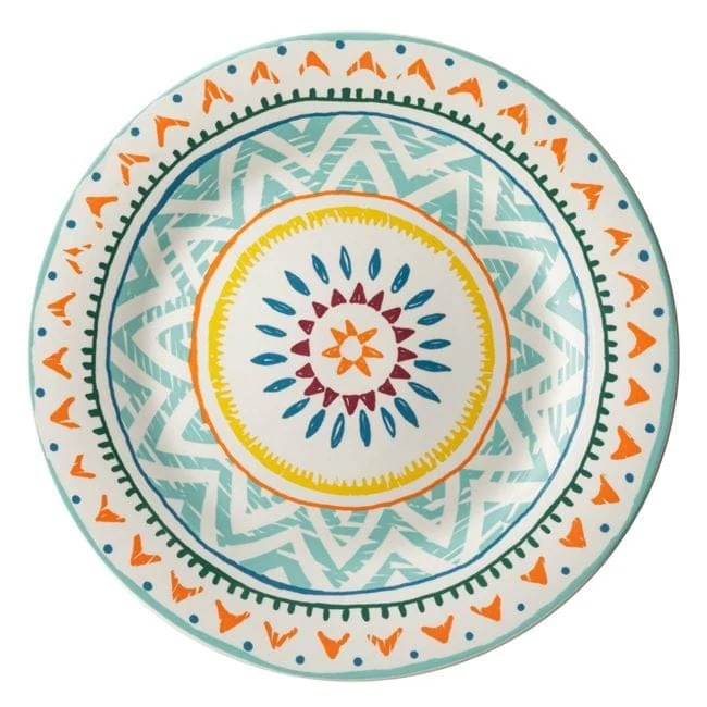 Чиния din порцелан intinsa с modele aztec colorate 27cm