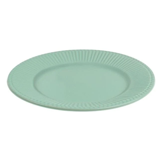 Farfurie ceramica verde menta cu dungi ø19cm, imagine 2
