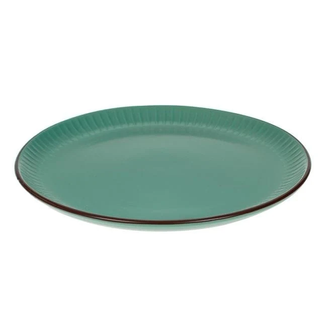 Farfurie petrol cu dungi reliefate ceramica pentru fructe ø22cm, imagine 2