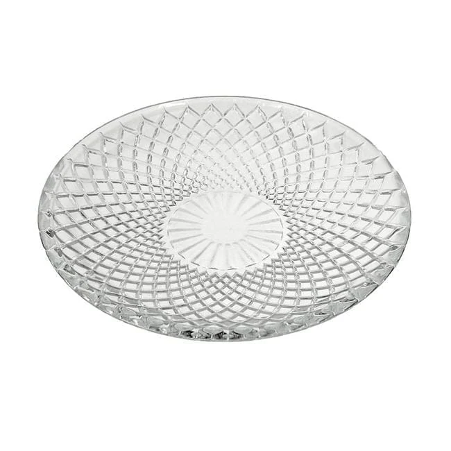 Farfurie din sticla transparenta cu model diamond pentru desert, ø15cm., imagine 2
