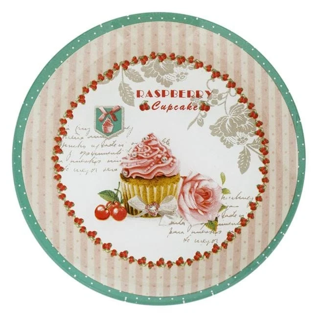 Farfurie cu Model Cupcake din Sticla pentru Desert Ø15cm